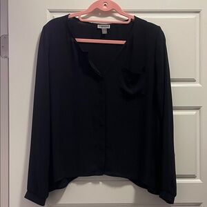 Elegant Black Blouse with Open-Back for Women